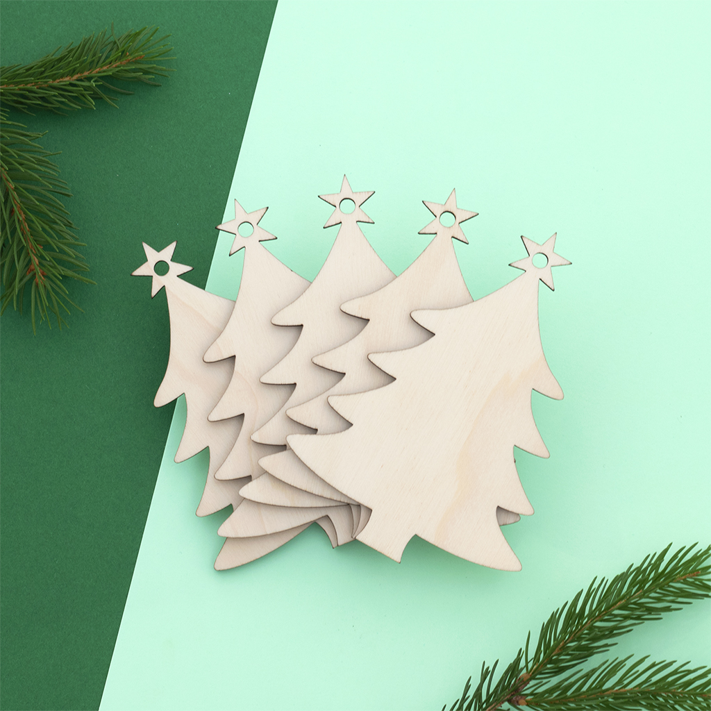 Details about   10-20Pcs Wooden Christmas Tree Shape Xmas Hanging Decor Blanks Craft Gift Lot UK