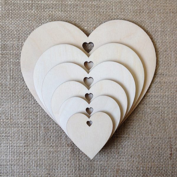 wooden blank craft hearts
