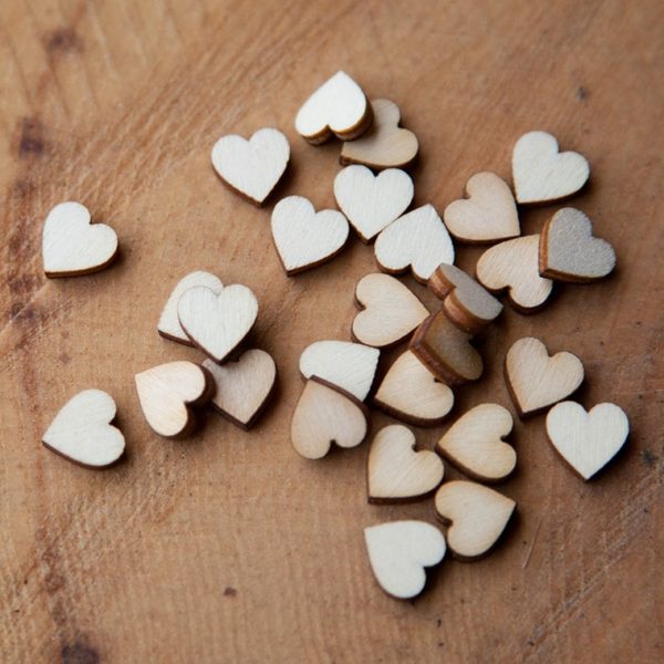 1cm wooden hearts