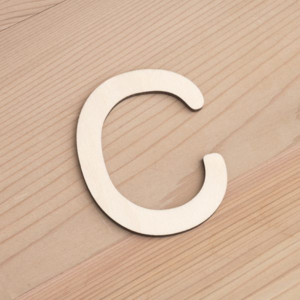Wooden 6cm letter C