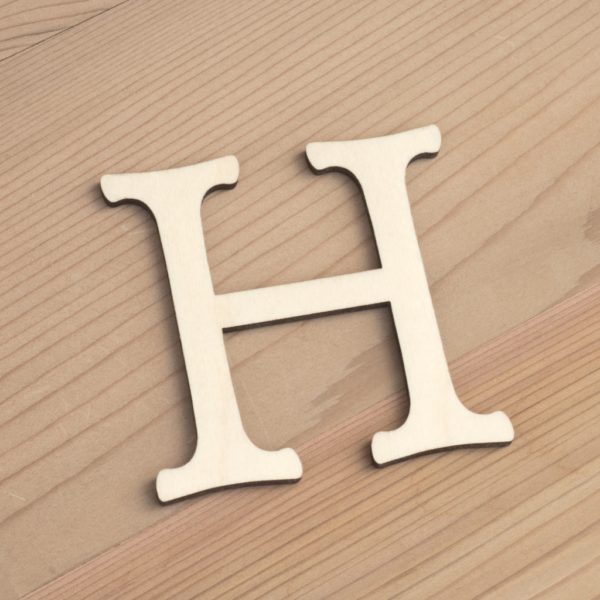 Wooden 6cm letter H