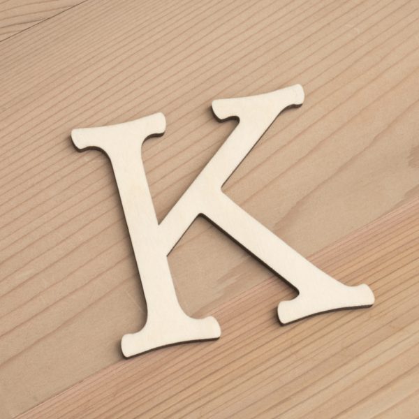 Wooden 6cm letter K