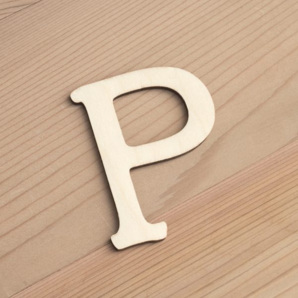 Wooden 6cm letter P