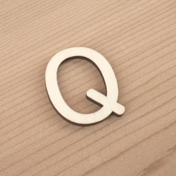wooden 3cm alphabet letter Q