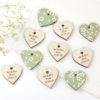 personalised wedding favour hearts cherry blossom green