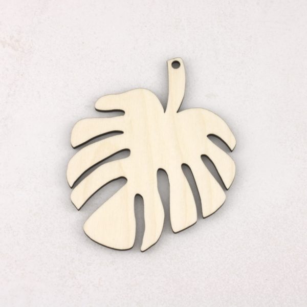 hanging wooden monstera leaves