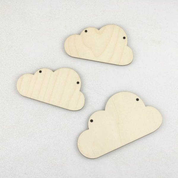 Wooden Hanging Cloud Bunting