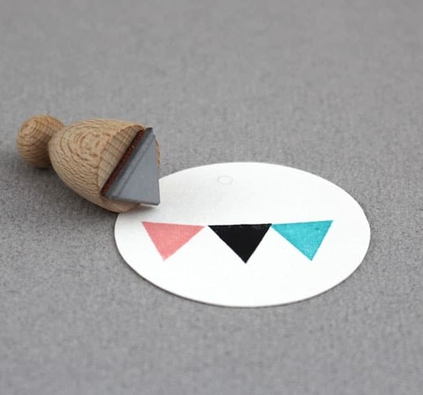 triangle flag rubber stamp