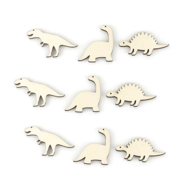 Mini wooden dinosaurs