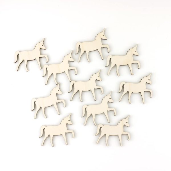 mini wooden unicorns