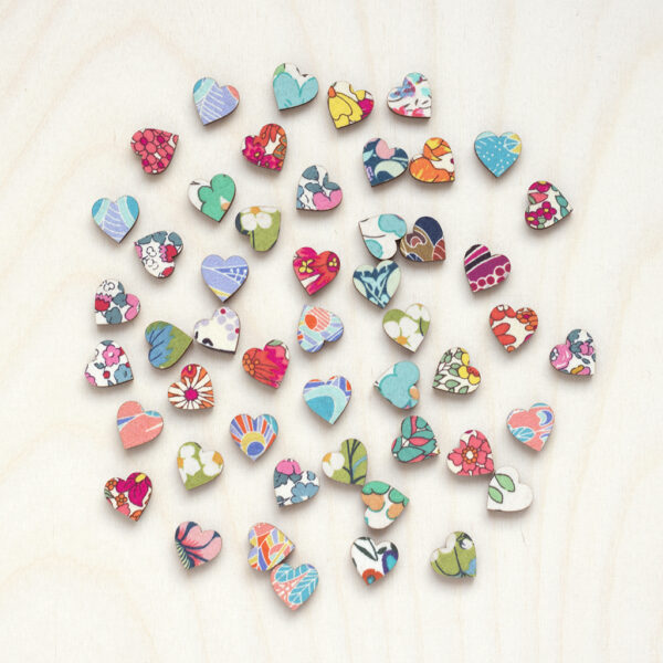 1.2cm Heart Embellishments Made With Liberty Fabrics