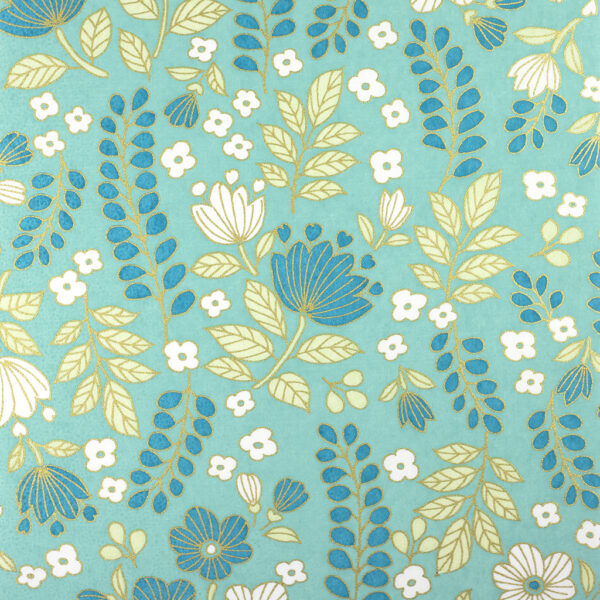 Turquoise Meadow Chiyogami Paper